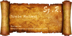 Szele Roland névjegykártya